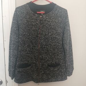 Roots Black and Gray Zip Knit Cardigan Jacket